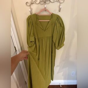Green Puff Sleeve Dress size large
